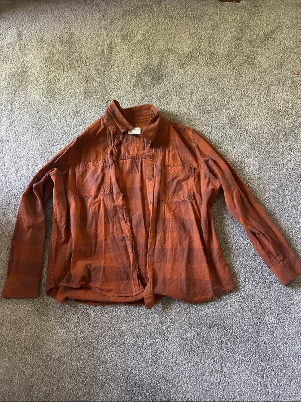Universal Thread Rust Orange Plaid Shirt - XXL